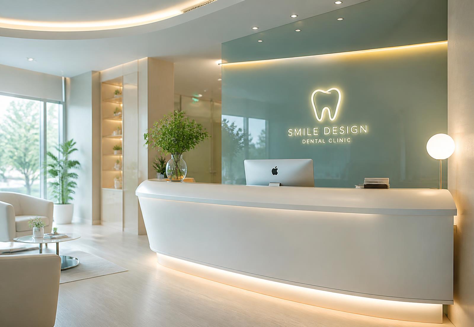 Recepción de una clínica dental moderna en España